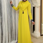 Nilüfer Kamacıoğlu Oksit Sarısı Abaya Elbise