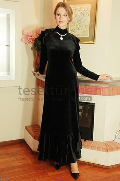 By Anna Siyah Elbise Tesettür Giyim Modelleri