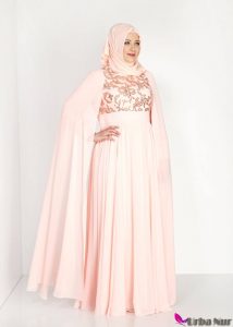 Büyük beden tesettür abiye elbise modelleri 2017